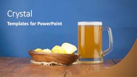  Presentation with wood chips - PPT layouts with beer-glass-with-beer background and a teal colored foreground