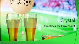  Presentation with beer - PPT layouts consisting of beer-glasses-and-chips background and a seafoam green colored foreground