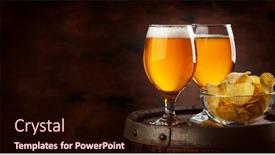  Presentation with potato chips - Presentation theme featuring beer-glasses-and-potato-chips background and a  colored foreground