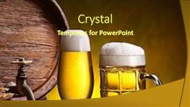  Presentation with oak barrel - Colorful slide deck enhanced with beer glasses old oak barrel and wheat ears on wooden table backdrop and a wine colored foreground