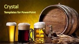  Presentation with oak barrel - Colorful presentation enhanced with beer glasses old oak barrel backdrop and a tawny brown colored foreground