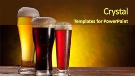  Presentation with beer - Presentation theme enhanced with beer glasses on a wooden background and a tawny brown colored foreground