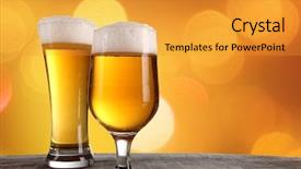  Presentation with gold jewellary - Slide set consisting of beer glasses with gold background background and a gold colored foreground