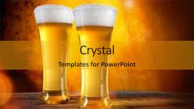  Presentation with gold - Theme enhanced with beer glasses with gold background background and a  colored foreground