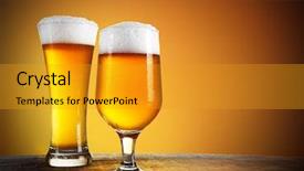  Presentation with gold miner - Cool new PPT theme with beer glasses with gold background backdrop and a gold colored foreground