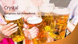  Presentation with beer garden - Beautiful PPT layouts featuring beer in bavarian beer garden backdrop and a lemonade colored foreground