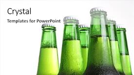  Presentation with beer bottle - PPT theme having beer in bottle on a white background background and a white colored foreground