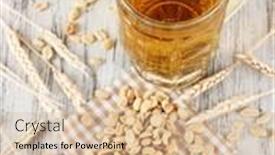  Presentation with table napkin - Theme with beer-in-glass-and-nuts background and a lemonade colored foreground