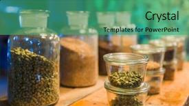  Presentation with brewery - Audience pleasing slide deck consisting of beer ingredients in bottles - brewery backdrop and a ocean colored foreground