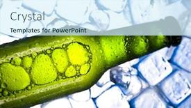  Presentation with ice - Amazing PPT theme having beer-is-in-ice backdrop and a cool aqua colored foreground