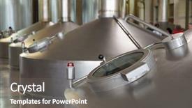  Presentation with beer - Cool new slide deck with beer-making tanks in industrial backdrop and a gray colored foreground