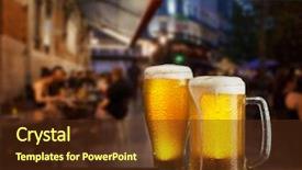  Presentation with beer - PPT layouts having beer on a wooden table background and a tawny brown colored foreground