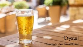  Presentation with beer - Presentation featuring beer on the wooden table background and a coral colored foreground