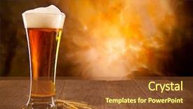  Presentation with beer - Colorful PPT theme enhanced with beer on wooden table backdrop and a tawny brown colored foreground