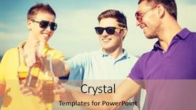  Presentation with summer holiday move - Presentation design featuring beer or non-alcoholic drinks background and a coral colored foreground