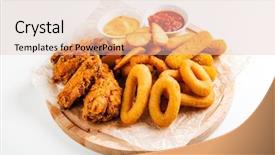  Presentation with beef pork chicken turkey - Slide set featuring beer plate with spicy chicken background and a lemonade colored foreground