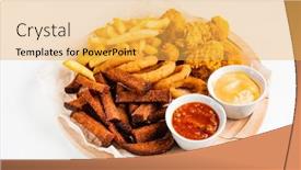  Presentation with beer - Audience pleasing slide set consisting of beer-plate-with-spicy-chicken backdrop and a yellow colored foreground