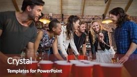  Presentation with beer pong table - Audience pleasing PPT theme consisting of beer pong game on table backdrop and a tawny brown colored foreground
