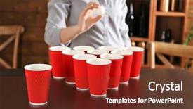  Presentation with beer pong table - Presentation theme with beer pong on wooden table background and a tawny brown colored foreground
