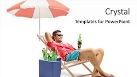  Presentation with iv infusion iv bottle - Slide deck having beer relaxing in a deck background and a white colored foreground