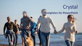  Presentation with friends - PPT theme consisting of beer run - group of young friends spending background and a  colored foreground