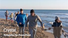  Presentation with friends - PPT layouts having beer run - group of young friends spending background and a violet colored foreground
