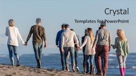  Presentation with friends - Colorful slide deck enhanced with beer run - group of young friends spending backdrop and a  colored foreground