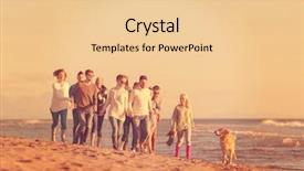  Presentation with friends - PPT theme enhanced with beer run - group of young friends spending background and a  colored foreground