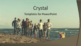  Presentation with friends - PPT layouts consisting of beer run - group of young friends spending background and a mint green colored foreground