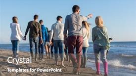  Presentation with friends - Cool new PPT theme with beer run - group of young friends spending backdrop and a gray colored foreground