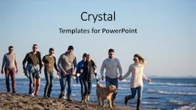  Presentation with group of three young girl - Beautiful slides featuring beer run - group of young friends spending backdrop and a  colored foreground