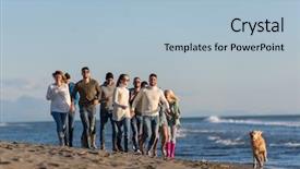  Presentation with friends - Slides having beer run - group of young friends spending background and a  colored foreground