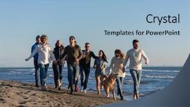  Presentation with friends - Audience pleasing theme consisting of beer run - group of young friends spending backdrop and a  colored foreground