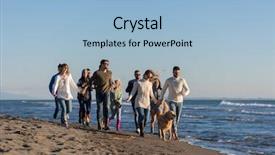  Presentation with friends - PPT layouts featuring beer run - group of young friends spending background and a light blue colored foreground