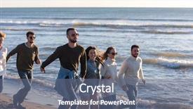  Presentation with group - Colorful PPT theme enhanced with beer run - group of young friends spending backdrop and a  colored foreground