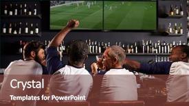  Presentation with sports bar - Audience pleasing slides consisting of beer run - rear view of male friends backdrop and a tawny brown colored foreground