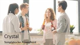  Presentation with beer - Slide deck with beer standing in circle background and a soft green colored foreground