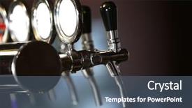  Presentation with close up of beef tartar - Beautiful PPT layouts featuring beer taps close-up backdrop and a ocean colored foreground