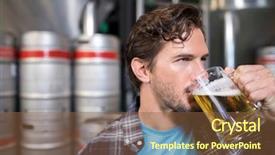  Presentation with factory occupational lung - Cool new PPT theme with beer while sitting in factory backdrop and a tawny brown colored foreground