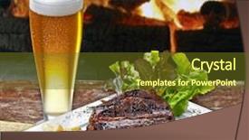  Presentation with roast sirloin beef - PPT theme with beer with roast beef background and a tawny brown colored foreground