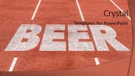  Presentation with beer - Slide deck consisting of beer written on running track background and a coral colored foreground