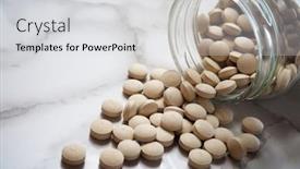  Presentation with yeast - Audience pleasing PPT theme consisting of beer yeast pills on a marble table backdrop and a light gray colored foreground