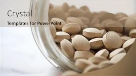  Presentation with yeast - Cool new slide deck with beer yeast pills on a marble table backdrop and a coral colored foreground