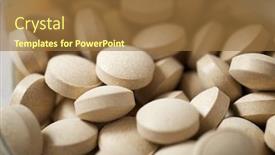  Presentation with yeast - Presentation featuring beer yeast pills on a marble table background and a tawny brown colored foreground