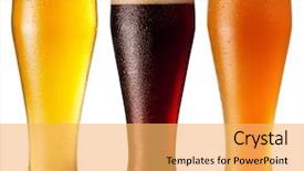  Presentation with white gold - Slide set featuring beers on a white background background and a yellow colored foreground