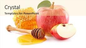  Presentation with honey - Presentation design consisting of bees ecology - apple with honey background and a blonde colored foreground