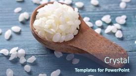  Presentation with spoon - Beautiful slides featuring beeswax-pellets-in-the-spoon backdrop and a ocean colored foreground