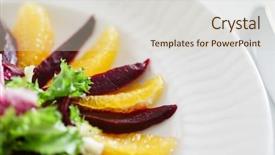  Presentation with war history napoleon - Presentation featuring beet and orange napoleon salad background and a  colored foreground