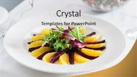  Presentation with salad - Amazing presentation having beet and orange napoleon salad backdrop and a  colored foreground