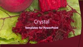  Presentation with root - Audience pleasing PPT layouts consisting of beet-root-on-the-leaf backdrop and a tawny brown colored foreground